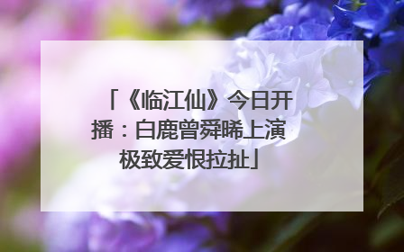 《临江仙》今日开播：白鹿曾舜晞上演极致爱恨拉扯
