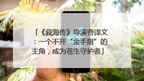 《藏海传》导演曹译文：一个不开“金手指”的主角，成为苍生守护者
