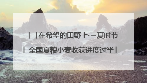 「在希望的田野上·三夏时节」全国夏粮小麦收获进度过半