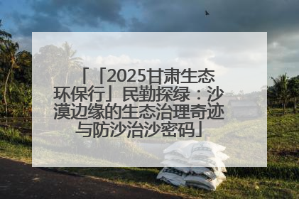 「2025甘肃生态环保行」民勤探绿：沙漠边缘的生态治理奇迹与防沙治沙密码