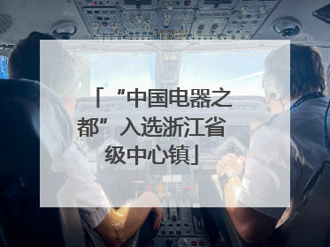 “中国电器之都”入选浙江省级中心镇