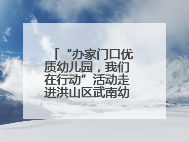 “办家门口优质幼儿园，我们在行动”活动走进洪山区武南幼儿园童趣园
