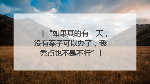 “如果真的有一天，没有案子可以办了，我秃点也不是不行”