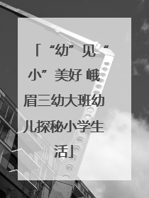 “幼”见“小”美好 峨眉三幼大班幼儿探秘小学生活