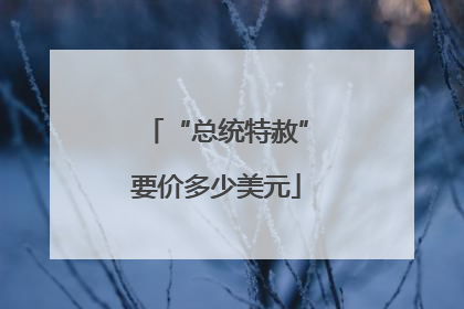 “总统特赦”要价多少美元