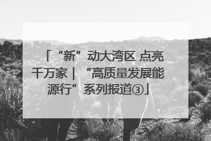 “新”动大湾区 点亮千万家｜“高质量发展能源行”系列报道③