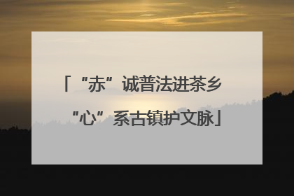 “赤”诚普法进茶乡 “心”系古镇护文脉