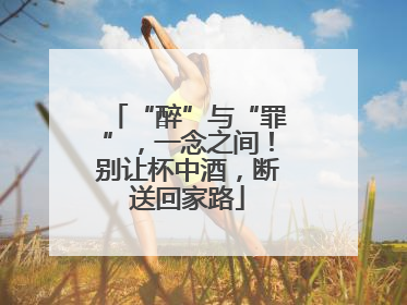 “醉”与“罪”，一念之间！别让杯中酒，断送回家路