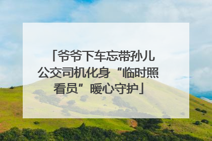 爷爷下车忘带孙儿 公交司机化身“临时照看员”暖心守护