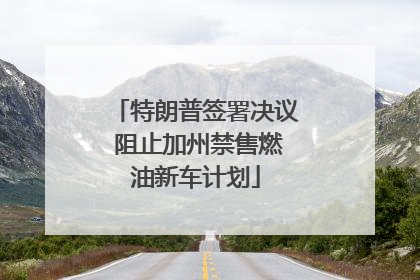 特朗普签署决议 阻止加州禁售燃油新车计划