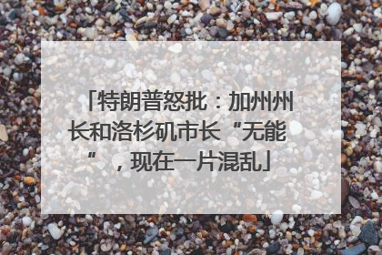 特朗普怒批：加州州长和洛杉矶市长“无能”，现在一片混乱