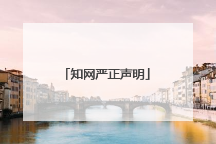 知网严正声明