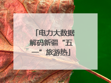 电力大数据解码新疆“五一”旅游热