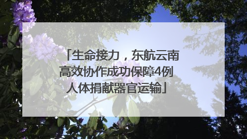 生命接力，东航云南高效协作成功保障4例人体捐献器官运输