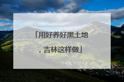 用好养好黑土地，吉林这样做