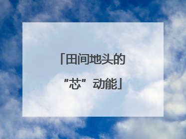 田间地头的“芯”动能