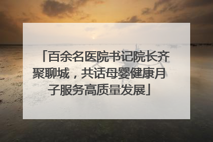 百余名医院书记院长齐聚聊城，共话母婴健康月子服务高质量发展