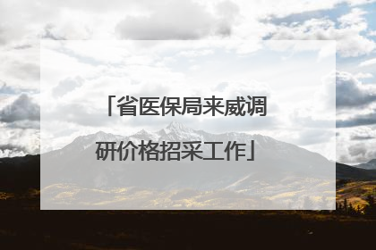 省医保局来威调研价格招采工作