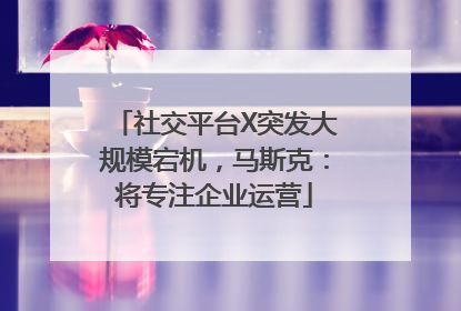 社交平台X突发大规模宕机，马斯克：将专注企业运营