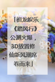祖龙娱乐《踏风行》公测火爆，3D放置修仙新风潮席卷而来