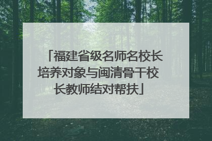 福建省级名师名校长培养对象与闽清骨干校长教师结对帮扶