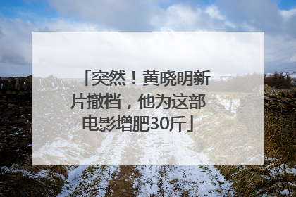 突然！黄晓明新片撤档，他为这部电影增肥30斤