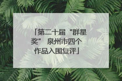 第二十届“群星奖” 泉州市四个作品入围复评