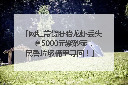 网红带货盱眙龙虾丢失一套5000元紫砂壶，民警垃圾桶里寻回！