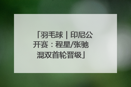 羽毛球｜印尼公开赛：程星/张驰混双首轮晋级