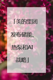 美的集团发布储能、热泵和AI战略