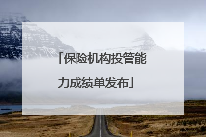 保险机构投管能力成绩单发布