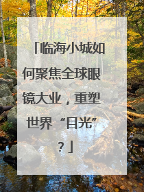 临海小城如何聚焦全球眼镜大业，重塑世界“目光”？
