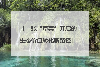 一张“草票”开启的生态价值转化新路径