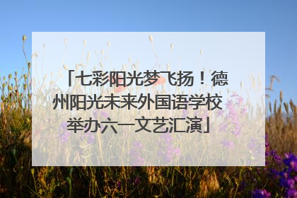 七彩阳光梦飞扬！德州阳光未来外国语学校举办六一文艺汇演