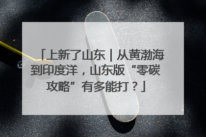 上新了山东｜从黄渤海到印度洋，山东版“零碳攻略”有多能打？