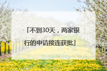 不到30天，两家银行的申请接连获批