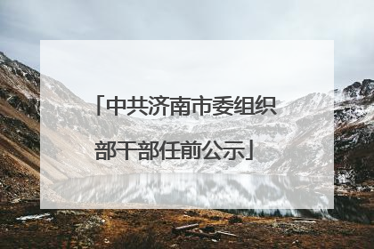 中共济南市委组织部干部任前公示