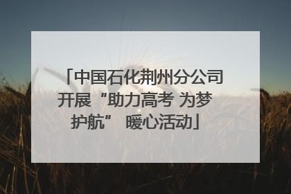 中国石化荆州分公司开展“助力高考 为梦护航” 暖心活动