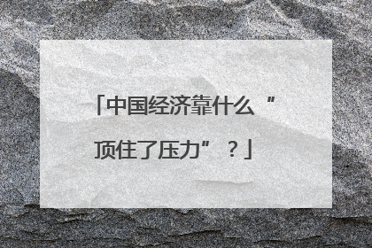 中国经济靠什么“顶住了压力”？