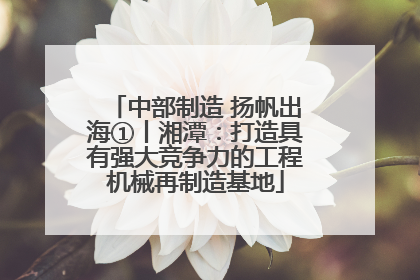 中部制造 扬帆出海①丨湘潭：打造具有强大竞争力的工程机械再制造基地