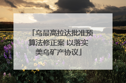 乌最高拉达批准预算法修正案 以落实美乌矿产协议