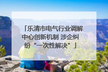 乐清市电气行业调解中心创新机制 涉企纠纷“一次性解决”