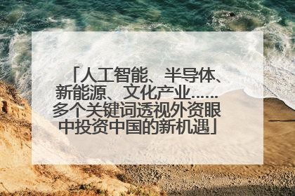 人工智能、半导体、新能源、文化产业……多个关键词透视外资眼中投资中国的新机遇