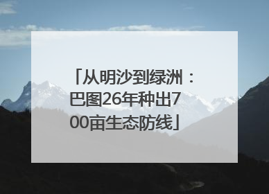 从明沙到绿洲：巴图26年种出700亩生态防线