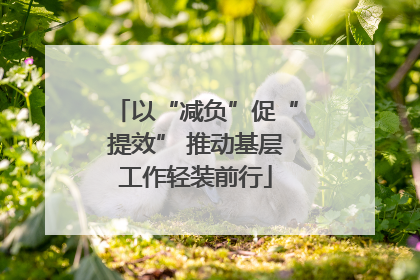 以“减负”促“提效” 推动基层工作轻装前行