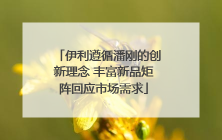 伊利遵循潘刚的创新理念 丰富新品矩阵回应市场需求
