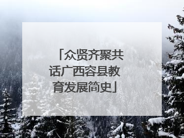 众贤齐聚共话广西容县教育发展简史