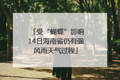 受“蝴蝶”影响 14日海南省仍有强风雨天气过程