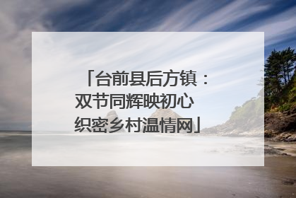 台前县后方镇：双节同辉映初心 织密乡村温情网