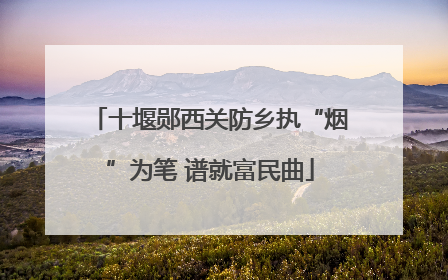 十堰郧西关防乡执“烟”为笔 谱就富民曲